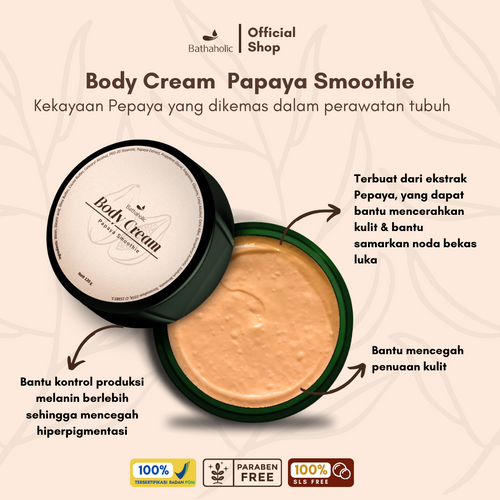 Bathaholic - Papaya Smoothie Body Cream 120gr