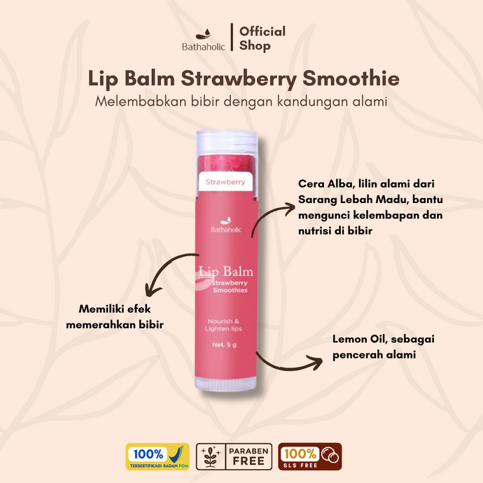 Bathaholic - Strawberry Smoothies Lip balm